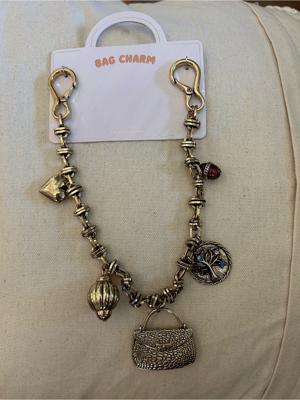Bag charm with Charms, Anthropologie, NWT